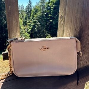 Coach leather cream clutch/wristlet